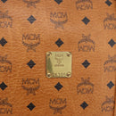 MCM Logogram Vicetos Boston Bag PVC Leather Brown Gold Auth mr2798-14