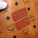 MCM Logogram Vicetos Boston Bag PVC Leather Brown Gold Auth mr2798-16