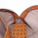 MCM Logogram Vicetos Boston Bag PVC Leather Brown Gold Auth mr2798-18