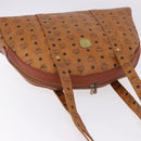 MCM Logogram Vicetos Boston Bag PVC Leather Brown Gold Auth mr2798-6