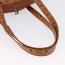 MCM Logogram Vicetos Boston Bag PVC Leather Brown Gold Auth mr2798-7
