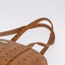 MCM Logogram Vicetos Boston Bag PVC Leather Brown Gold Auth mr2798-8