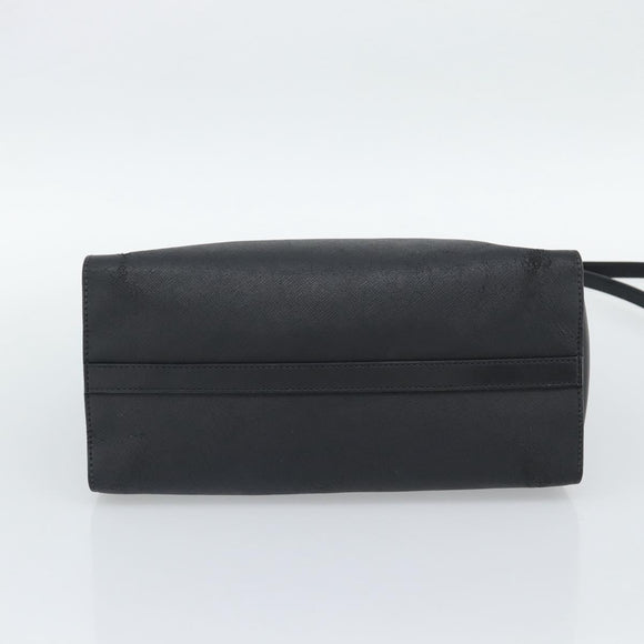 PRADA Hand Bag Safiano Leather 2way Black Gold Auth mr2800