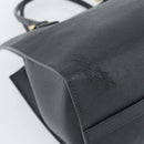 PRADA Hand Bag Safiano Leather 2way Black Gold Auth mr2800-15