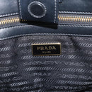 PRADA Hand Bag Safiano Leather 2way Black Gold Auth mr2800-18