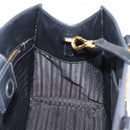 PRADA Hand Bag Safiano Leather 2way Black Gold Auth mr2800-20