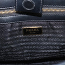 PRADA Hand Bag Safiano Leather 2way Black Gold Auth mr2800-22