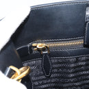 PRADA Hand Bag Safiano Leather 2way Black Gold Auth mr2800-23