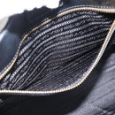 PRADA Hand Bag Safiano Leather 2way Black Gold Auth mr2800-24