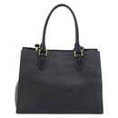 PRADA Hand Bag Safiano Leather 2way Black Gold Auth mr2800-3
