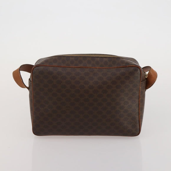 CELINE Macadam Canvas Shoulder Bag PVC Leather 2way 2 Set Brown Auth mr2802