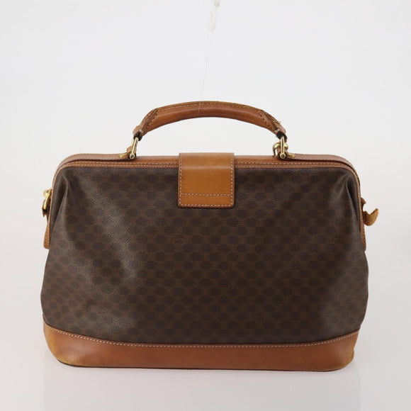 CELINE Macadam Canvas Shoulder Bag PVC Leather 2way 2 Set Brown Auth mr2802