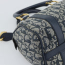 Christian Dior Trotter Canvas Mini Hand Bag Navy Gold Auth mr2809V-15