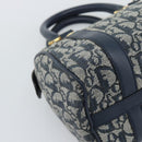 Christian Dior Trotter Canvas Mini Hand Bag Navy Gold Auth mr2809V-17