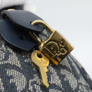 Christian Dior Trotter Canvas Mini Hand Bag Navy Gold Auth mr2809V-18