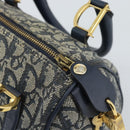 Christian Dior Trotter Canvas Mini Hand Bag Navy Gold Auth mr2809V-10