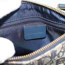 Christian Dior Trotter Canvas Mini Hand Bag Navy Gold Auth mr2809V-19