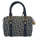 Christian Dior Trotter Canvas Mini Hand Bag Navy Gold Auth mr2809V-2