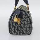 Christian Dior Trotter Canvas Mini Hand Bag Navy Gold Auth mr2809V-3