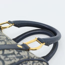 Christian Dior Trotter Canvas Mini Hand Bag Navy Gold Auth mr2809V-14