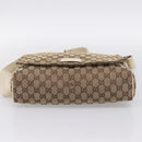 GUCCI GG Canvas Shoulder Bag Beige Silver 146236 Auth mr2810-10