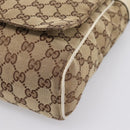GUCCI GG Canvas Shoulder Bag Beige Silver 146236 Auth mr2810-11