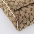 GUCCI GG Canvas Shoulder Bag Beige Silver 146236 Auth mr2810-12