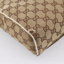 GUCCI GG Canvas Shoulder Bag Beige Silver 146236 Auth mr2810-14