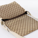 GUCCI GG Canvas Shoulder Bag Beige Silver 146236 Auth mr2810-15