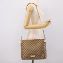 GUCCI GG Canvas Shoulder Bag Beige Silver 146236 Auth mr2810-24
