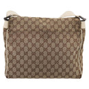 GUCCI GG Canvas Shoulder Bag Beige Silver 146236 Auth mr2810-3