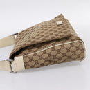 GUCCI GG Canvas Shoulder Bag Beige Silver 146236 Auth mr2810-4