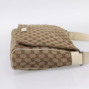 GUCCI GG Canvas Shoulder Bag Beige Silver 146236 Auth mr2810-5