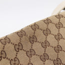 GUCCI GG Canvas Shoulder Bag Beige Silver 146236 Auth mr2810-9
