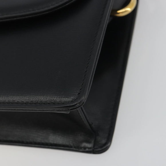 GUCCI Shoulder Bag Leather Black Gold 589474 Auth mr2812