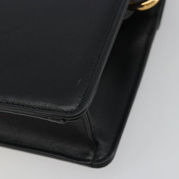 GUCCI Shoulder Bag Leather Black Gold 589474 Auth mr2812