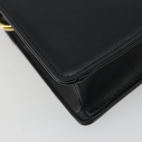 GUCCI Shoulder Bag Leather Black Gold 589474 Auth mr2812