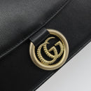 GUCCI Shoulder Bag Leather Black Gold 589474 Auth mr2812-15