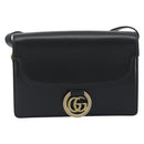 GUCCI Shoulder Bag Leather Black Gold 589474 Auth mr2812-2