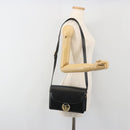 GUCCI Shoulder Bag Leather Black Gold 589474 Auth mr2812-26