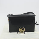 GUCCI Shoulder Bag Leather Black Gold 589474 Auth mr2812-27