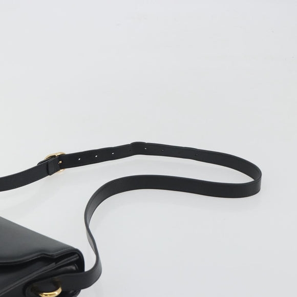 GUCCI Shoulder Bag Leather Black Gold 589474 Auth mr2812
