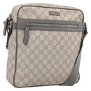 GUCCI GG Supreme Shoulder Bag PVC Beige Silver 201448 Auth mr2814-1