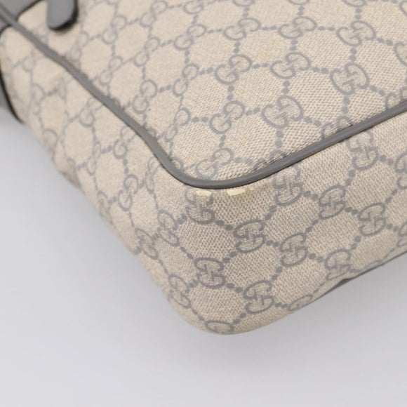 GUCCI GG Supreme Shoulder Bag PVC Beige Silver 201448 Auth mr2814