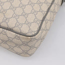 GUCCI GG Supreme Shoulder Bag PVC Beige Silver 201448 Auth mr2814-16