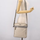 GUCCI GG Supreme Shoulder Bag PVC Beige Silver 201448 Auth mr2814-23