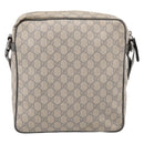 GUCCI GG Supreme Shoulder Bag PVC Beige Silver 201448 Auth mr2814-2