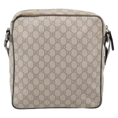 GUCCI GG Supreme Shoulder Bag PVC Beige Silver 201448 Auth mr2814 - 0