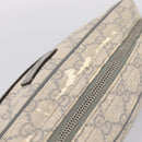 GUCCI GG Supreme Shoulder Bag PVC Beige Silver 201448 Auth mr2814-7