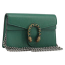 GUCCI Duonisos Shoulder Bag Leather Green Gold 476432 Auth mr2815-1